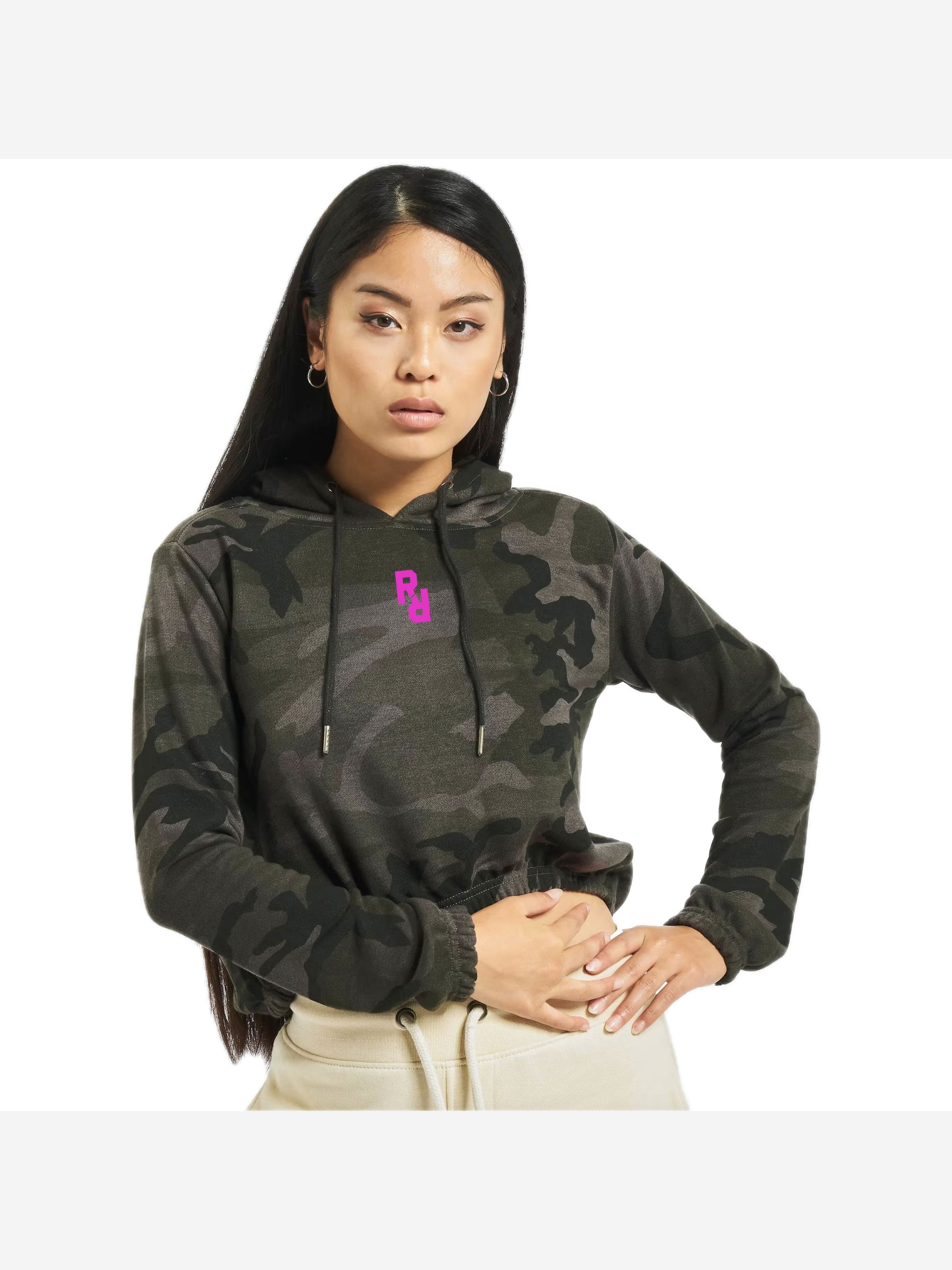 Camo Cropped Hoodie